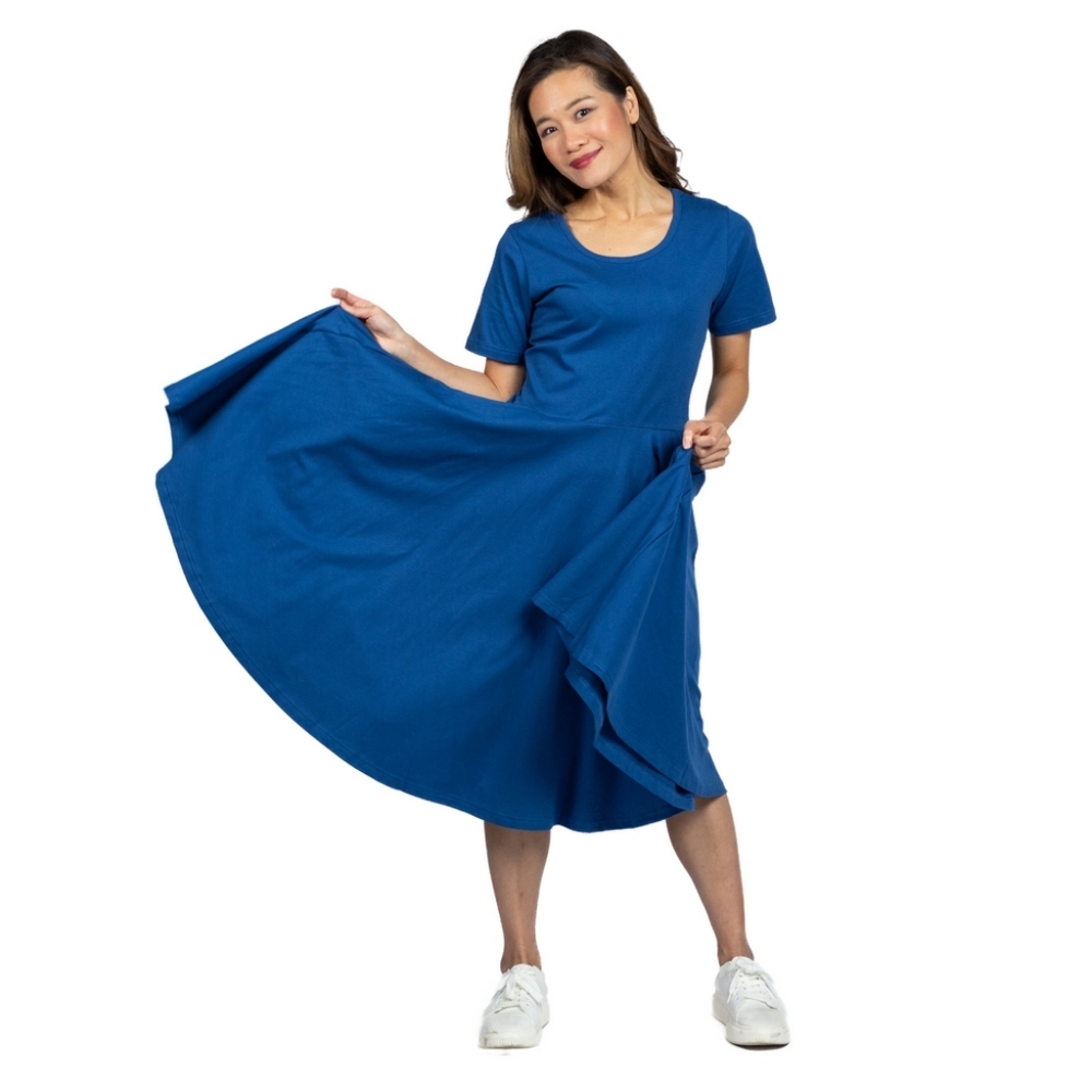 Svaha Navy Blue Twirl Dress Size M - Picture 2 of 10